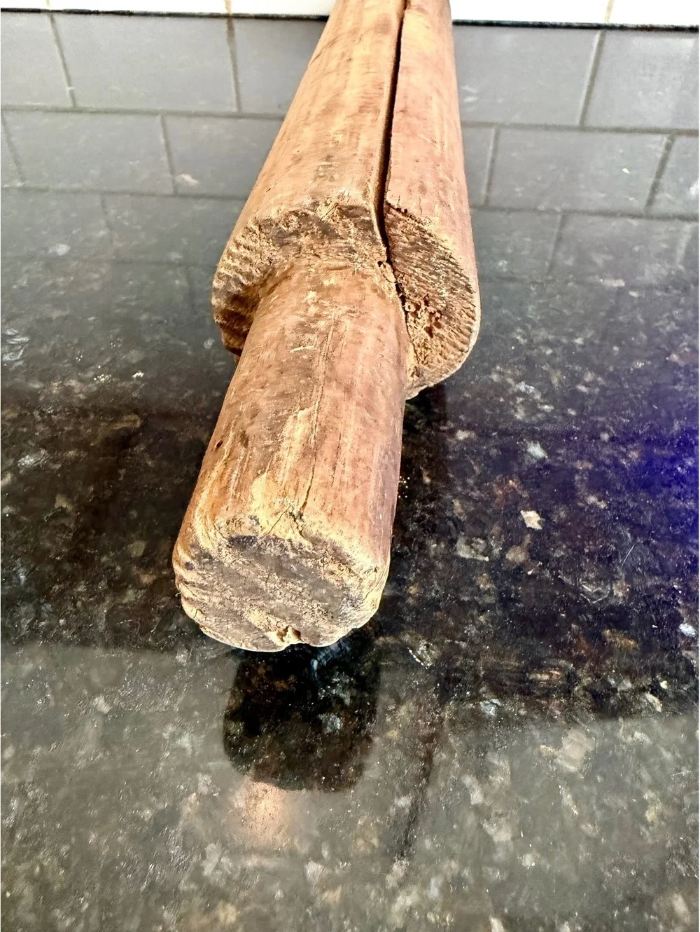 Antique Primitive Wooden Rolling Pin Rustic Farmhouse Treen c. 1880-1920